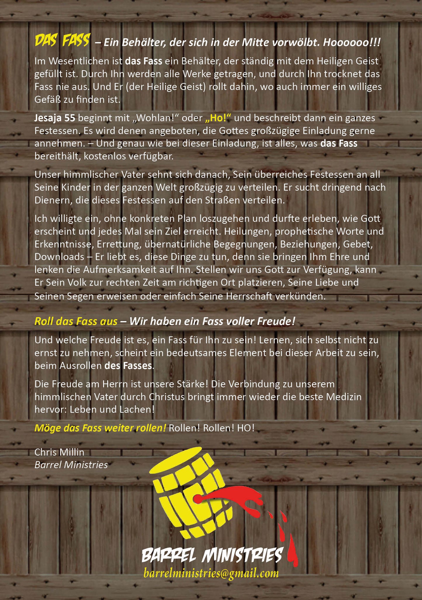 Ein Fass voller Freude - HO! (Andy Watson)